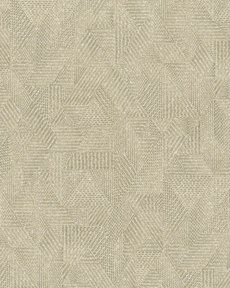 Bézs flizelin tapéta dekoratív geometriai dombornyomással