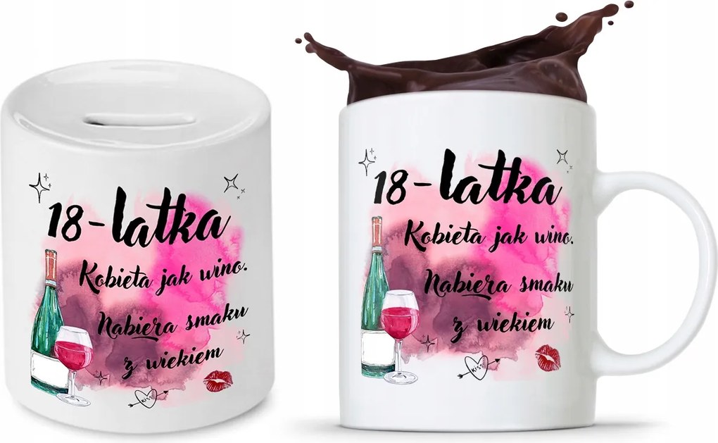 Születésnapra 18 18-es 18-as Persely Szett fényképes nyomott mintás bögre