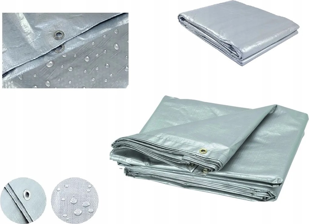 3m x 4m Erős Védőponyva Szürke Vízálló takaró