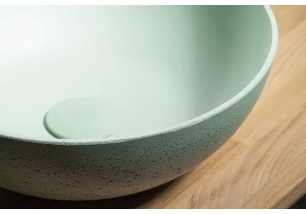 Sapho - FORMIGO ráépíthető mosdó, átmérő 39 cm, beton/zöld