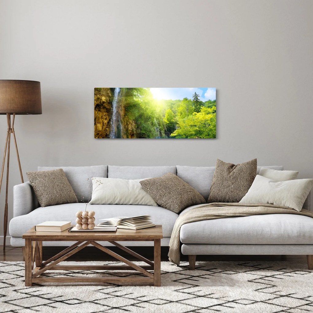 Kép - vízesések az erdőben (120x50 cm)