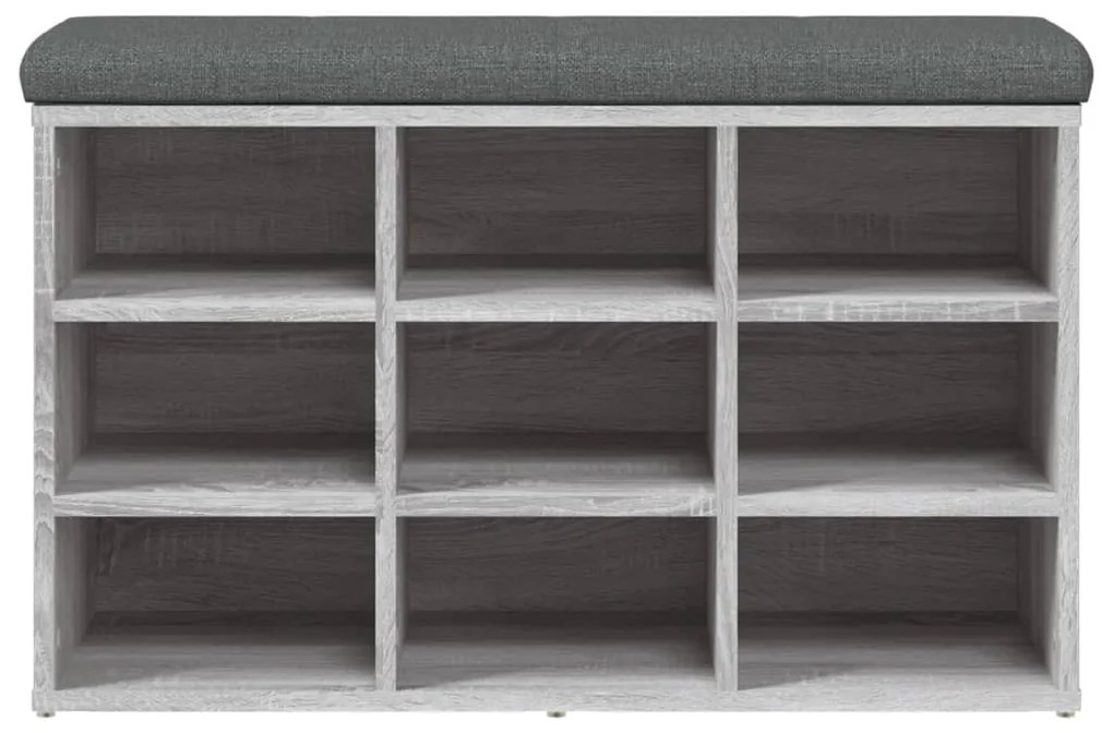 szürke sonoma színű szerelt fa cipőtároló pad 82 x 32 x 50 cm