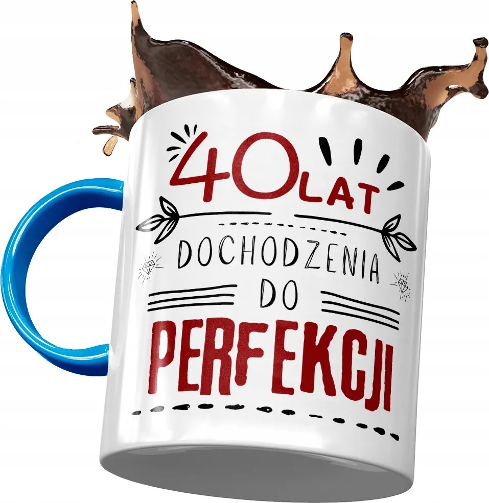 Kék Bögre Születésnapra 40 40-es 40-es, fényképes Nyomtatással