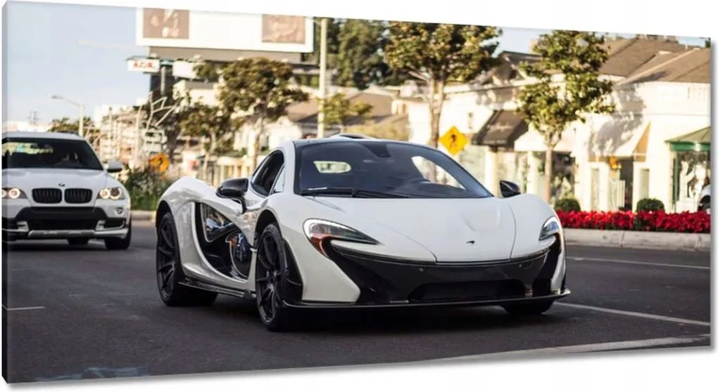 Vászonkép 115x55 Fehér sportautó