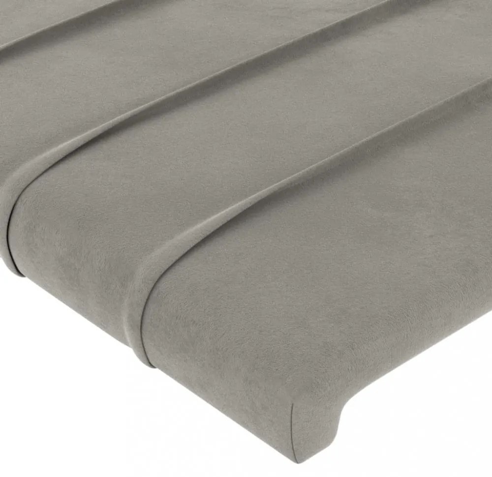 világosszürke bársony LED-es fejtámla 80 x 5 x 78/88 cm