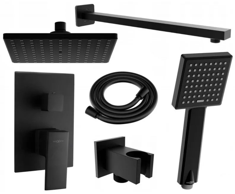 Mexen Uno DR45 zuhanykészlet beépíthető, fekete - 71435DR45-70