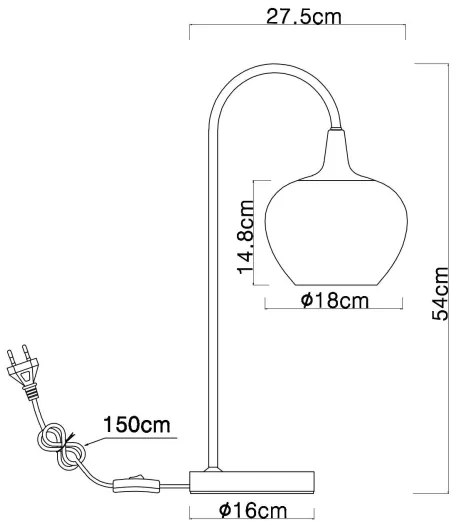 Globo 15548TG - Asztali lámpa MAXY 1xE27/40W/230V réz
