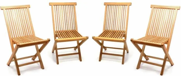 DIVERO Kerti szék összecsukható 4 db tíkfa