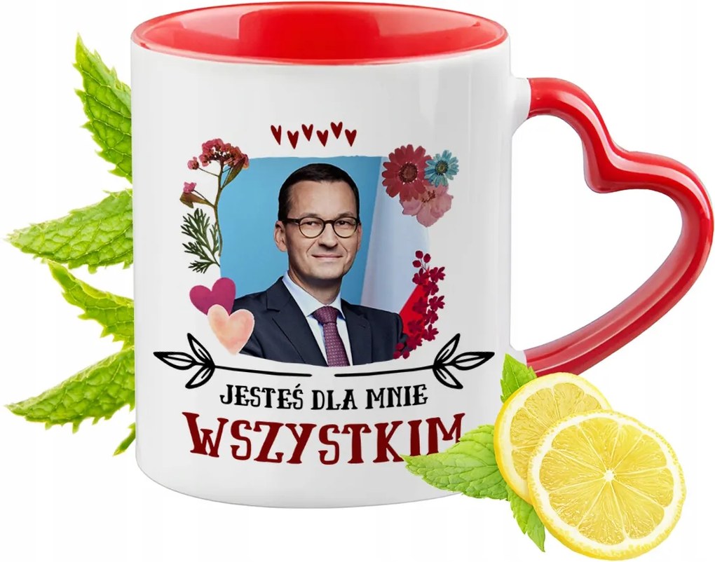 Morawiecki Piros, szív alakú füllel Ajándék