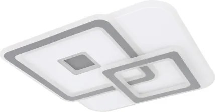 Globo 48547SH Mennyezeti lámpa fehér fém és akril anyagokból, Google Assistant+Alexa, Éjszakai fény funkció, fényerőszab, színhőmérsékletv. 500x500x60, LED 50W 230V,2900lm, színhőmérsékletváltós 3000-6500K