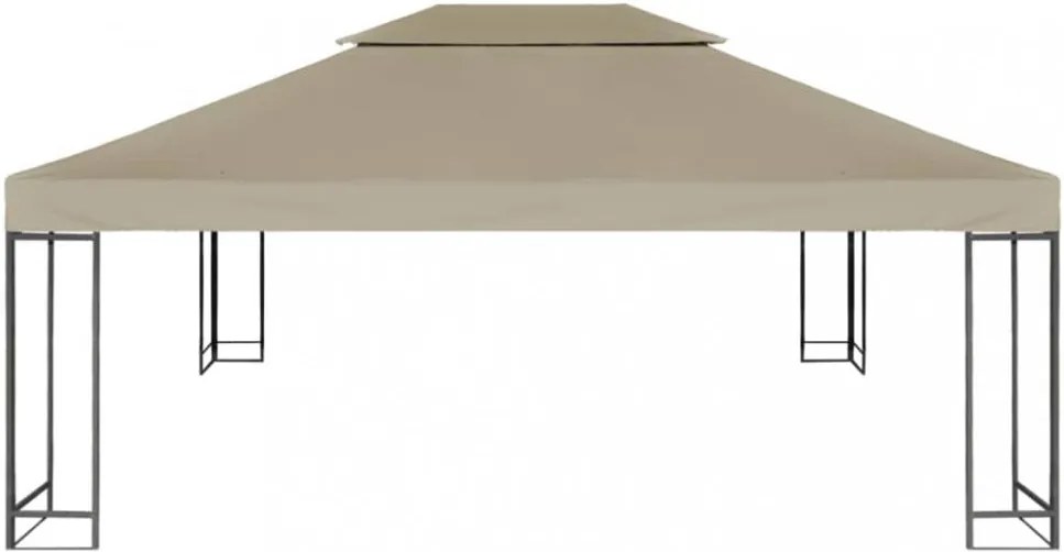 tópszínű kétszintes pavilon tetőponyva 310 g/m² 4 x 3 m