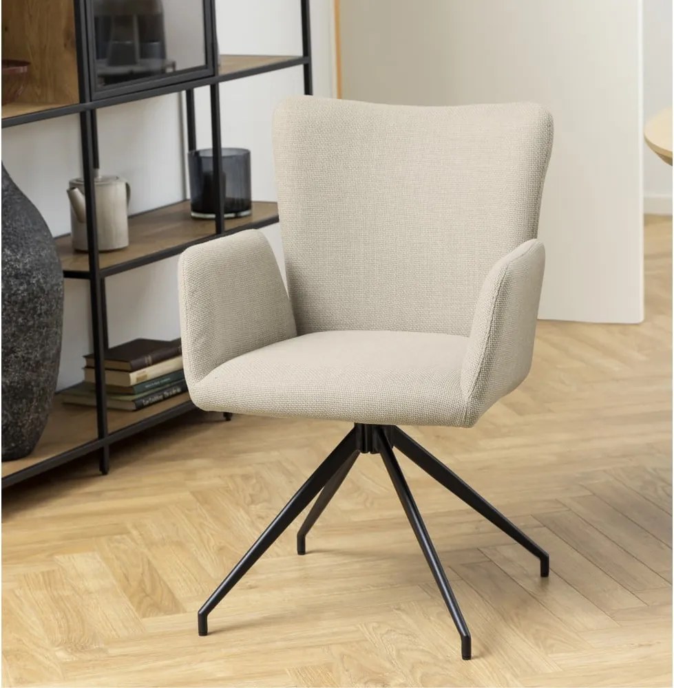 Bézs kárpitozott karfás étkezőfotel szett 2 db-os Laura – Actona