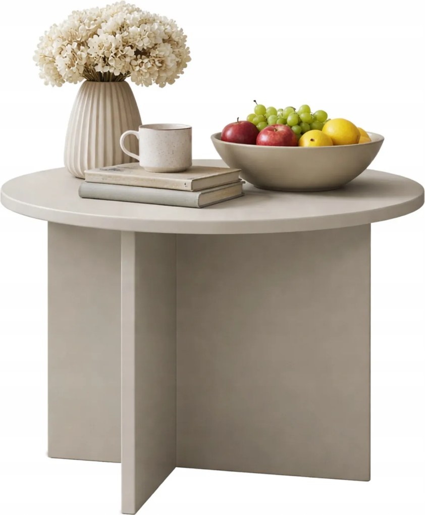 Dohányzóasztal Tavo Kasmír 70 cm Kerek Japandi Modern Nappali