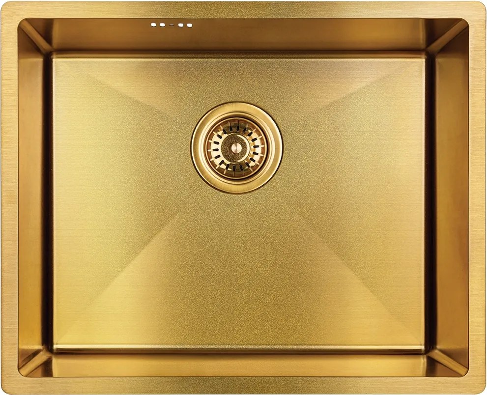 Acél Mosogató Arany 44x54 CM Függesztett Süllyesztett Szifonnal