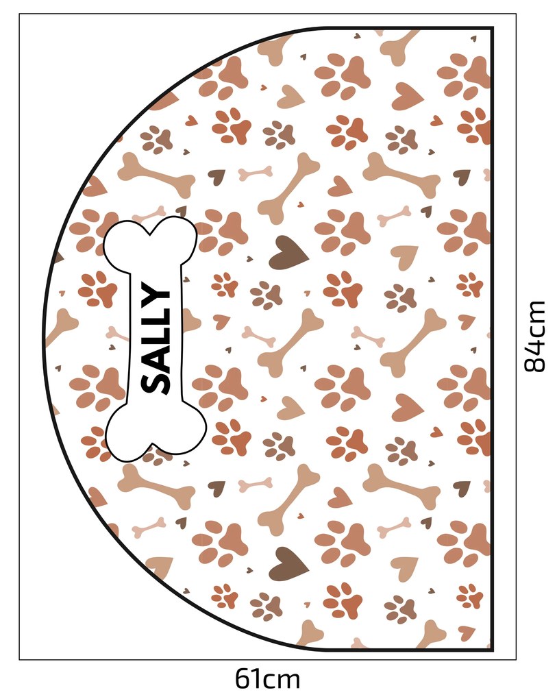 PIPPER. Védő textil falmatrica – Ív – Mancsok Méret: 83x60cm, Indíték: névvel