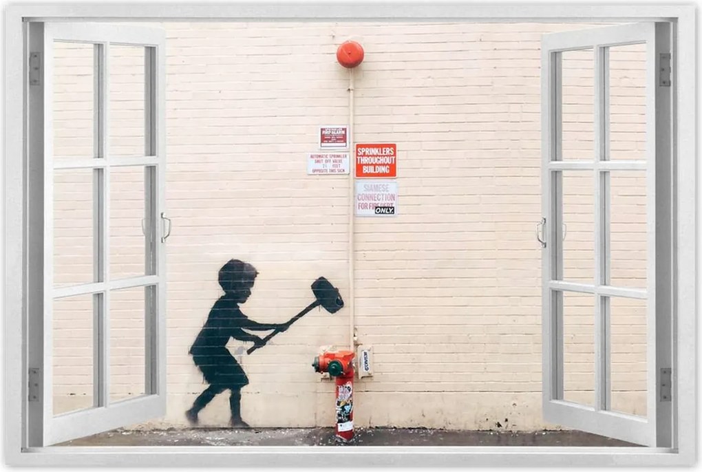 Poszterek 60x40 Banksy Hydrant Graffiti