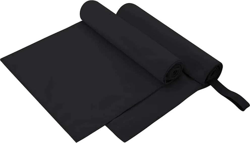 vidaXL Sport Törölközők 2 pcs Fekete 100 x 50 cm