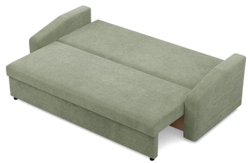 Zeus kanapéágy, kordbársony, hab töltet, döntött kartámasz, zöld