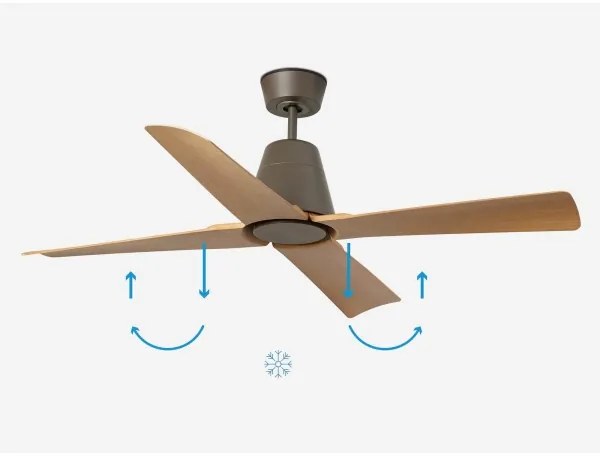 FARO 34106 - Mennyezeti ventilátor TYPHOON M barna á. 130 cm IP44 + távirányítás