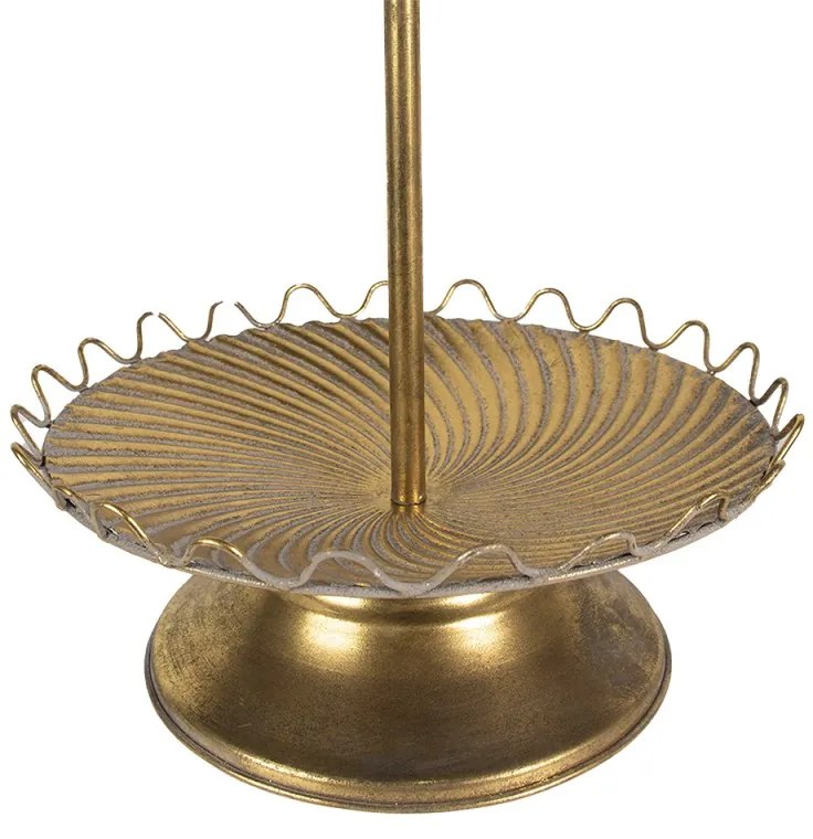 Fém két részes antik arany színű torta állvány 66 cm