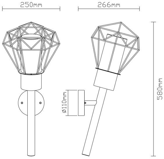 Globo 31355W - Kültéri fali lámpa HORACE 1xE27/15W/230V IP44