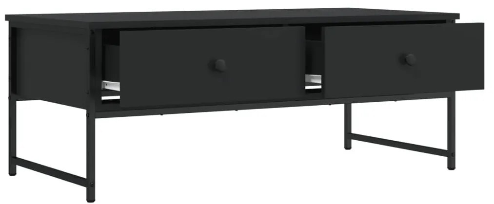 Fekete szerelt fa dohányzóasztal 101x49x39,5 cm