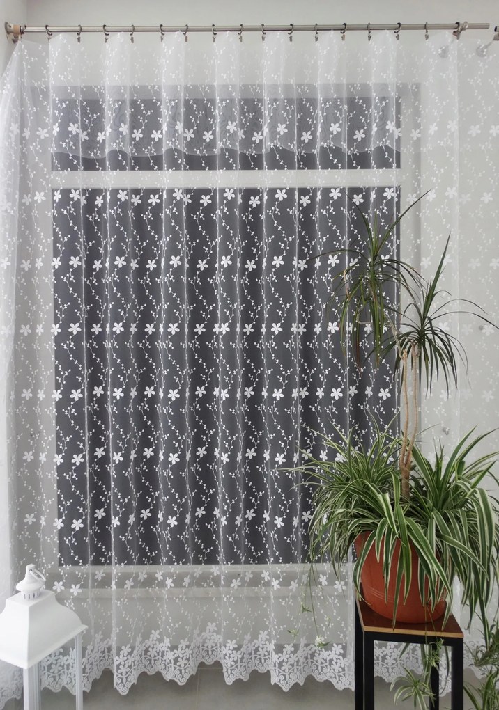 Mg függöny 40912 Hálós Fehér hímzés 280cm Ár!!