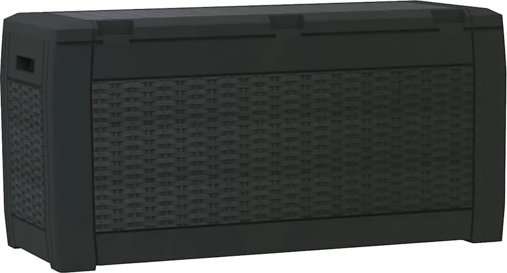 vidaXL antracitszürke polipropilén kerti tárolóláda 119 x 48 x 60 cm