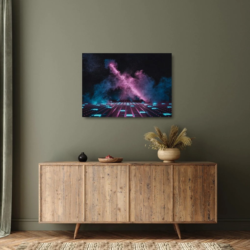 Kép - Rózsaszín-kék füst (üvegen) (70x50 cm)