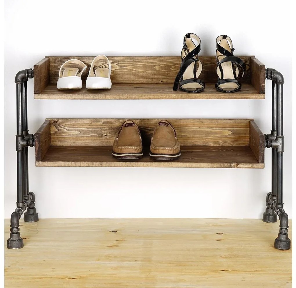 Cipősszekrény BORU 50x90 cm fekete/fenyő