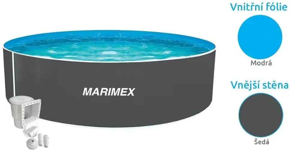 Marimex Orlando medence 4,57x1,07 m - SZÜRKE, medence, fólia, szkimmer