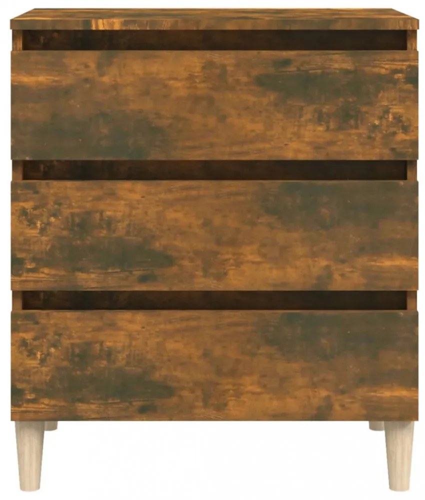 füstös tölgy színű szerelt fa tálalószekrény 60 x 35 x 69 cm