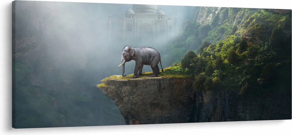 Kép - Az elefánt a Taj Mahal tetején (120x50 cm)