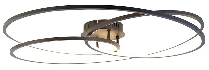 Mennyezeti lámpa fekete 78 cm beépített LED-del, 3 fokozatú fényerő-szabályozóval - Rowin