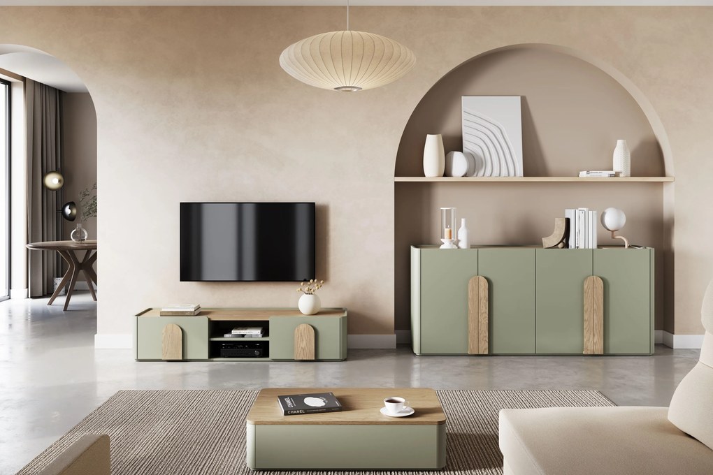 Amilio dohányzóasztal 100 cm fiókos - eukaliptusz / baltic dune tölgy