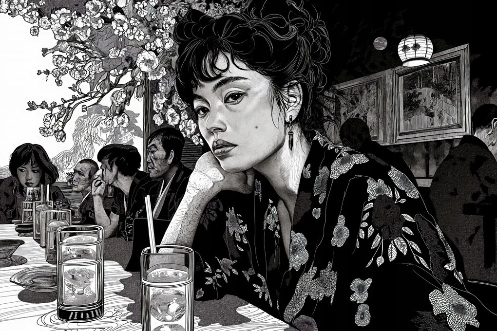 Poszter 60x40cm Fekete Kimono