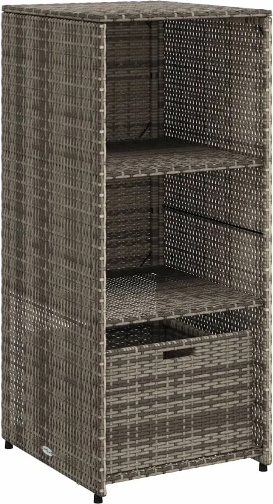 vidaXL szürke polyrattan kerti tárolószekrény 50 x 55 x 115 cm