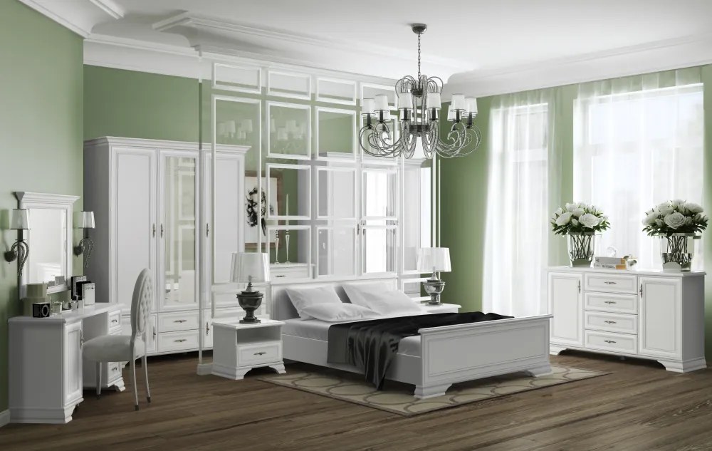 Ágy, 160x200, alpesi fehér, KENTAK