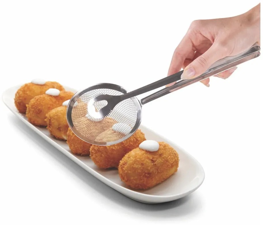 Tongs rozsdamentes acél sültszedő kanál - Metaltex