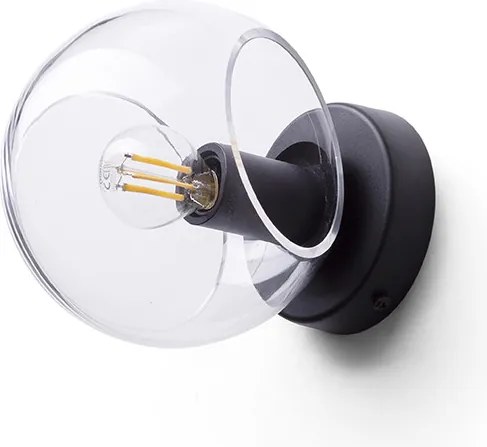 RENDL SOLARIS felületre szerelhető átlátszó üveg/fekete 230V LED E14 7W
