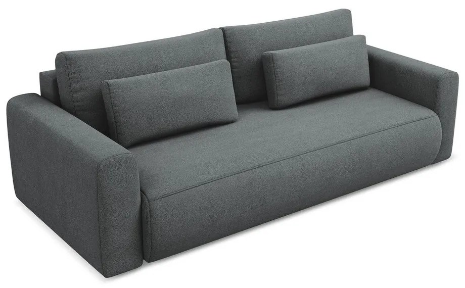 Sötétszürke kinyitható-tárolóhelyes kanapé 238 cm Kapua – Makamii