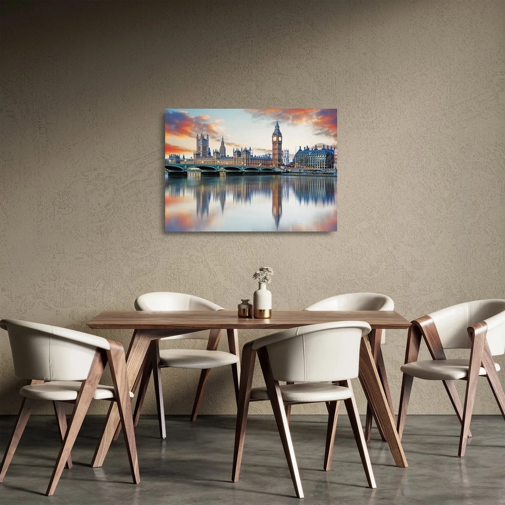Kép - a Parlament londoni házai (üvegen) (70x50 cm)