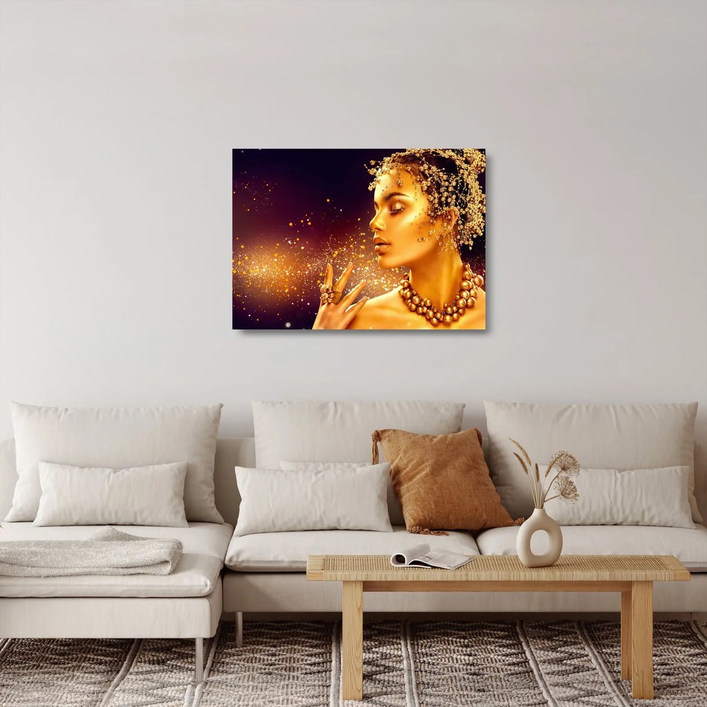 Kép - arany királynő (üvegen) (70x50 cm)