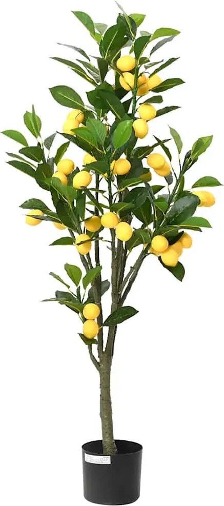 vidaXL zöld mesterséges citromfa 136 levéllel 120 cm