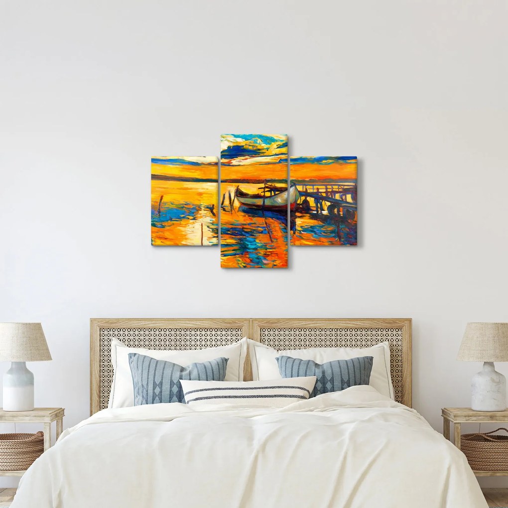 Kép - Hajó naplementekor (90x60 cm)