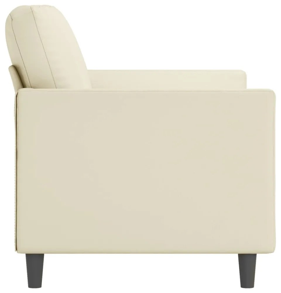 2 személyes krémszínű műbőr kanapé 120 cm