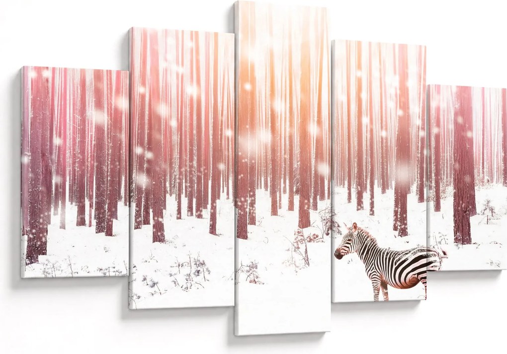 Kép - Zebra egy havas erdőben (150x105 cm)