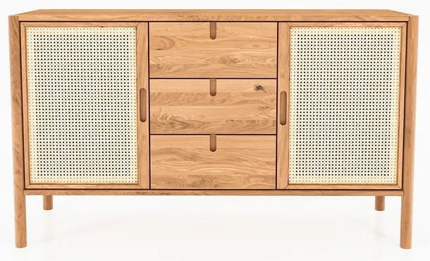 Alacsony tölgyfa komód 142x84 cm Pola - The Beds