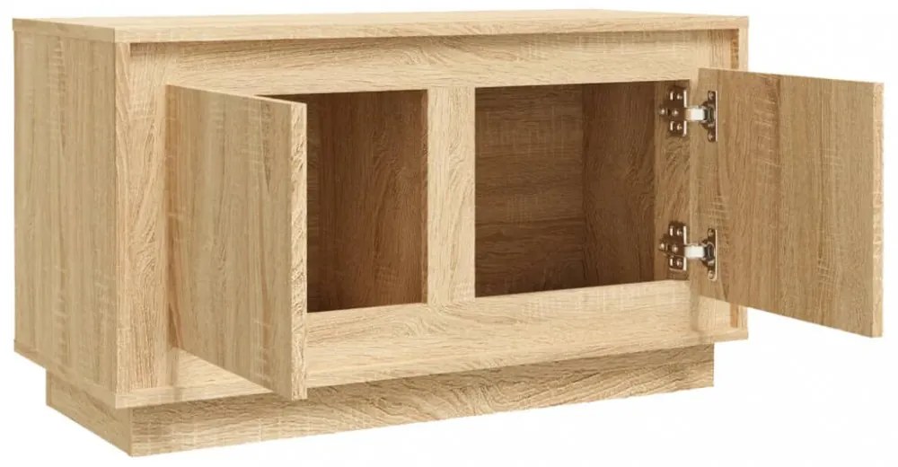 sonoma tölgy színű szerelt fa fali TV-szekrény 80x35x45 cm