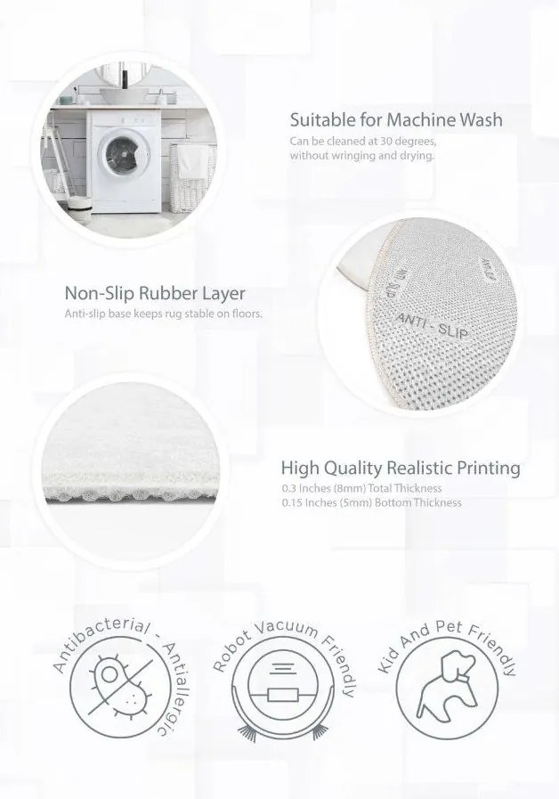 Mosható gyerek szőnyeg ø150 cm Dainty Animals – Mila Home